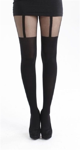 Pamela Mann - Stripe Suspender, Strumpfhose