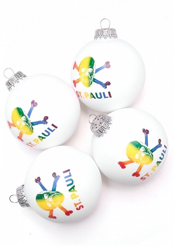 FC St. Pauli - Regenbogen, Christbaumkugeln 4er Set