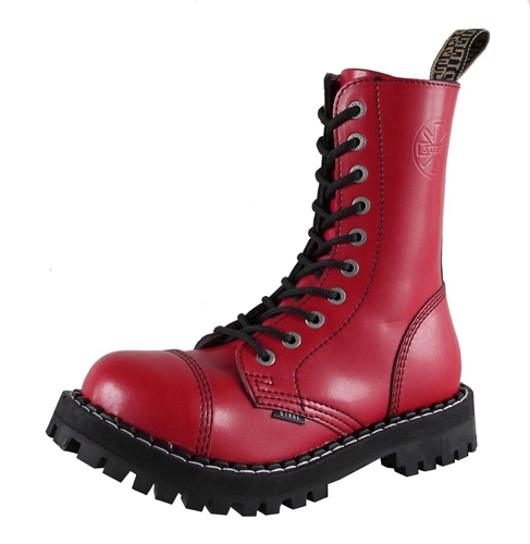 Steel Shoes & Boots - Full Red, 10-Loch Boots