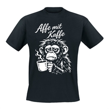 Affe mit Kaffee - T-Shirt