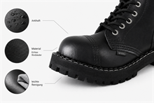 Steel Shoes & Boots - Full Black, 10-Loch Boots