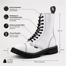 Steel Shoes & Boots - Full White, 10-Loch Boots